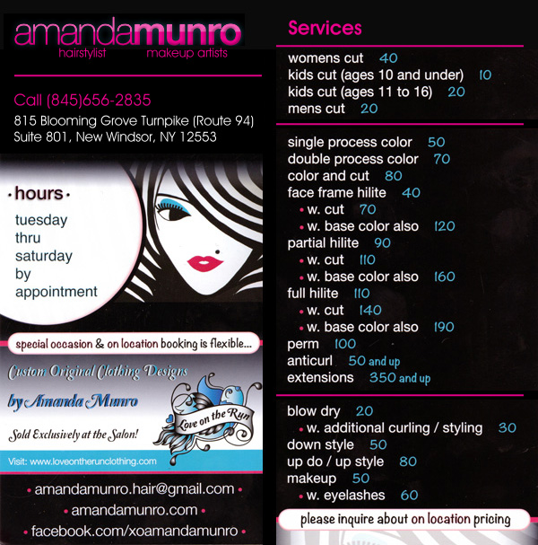 Amanda Munro Hairstylists Makeup Artists